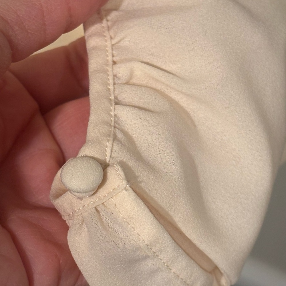J. Crew Cream Blouse with Black Trim - Picture 5 of 10